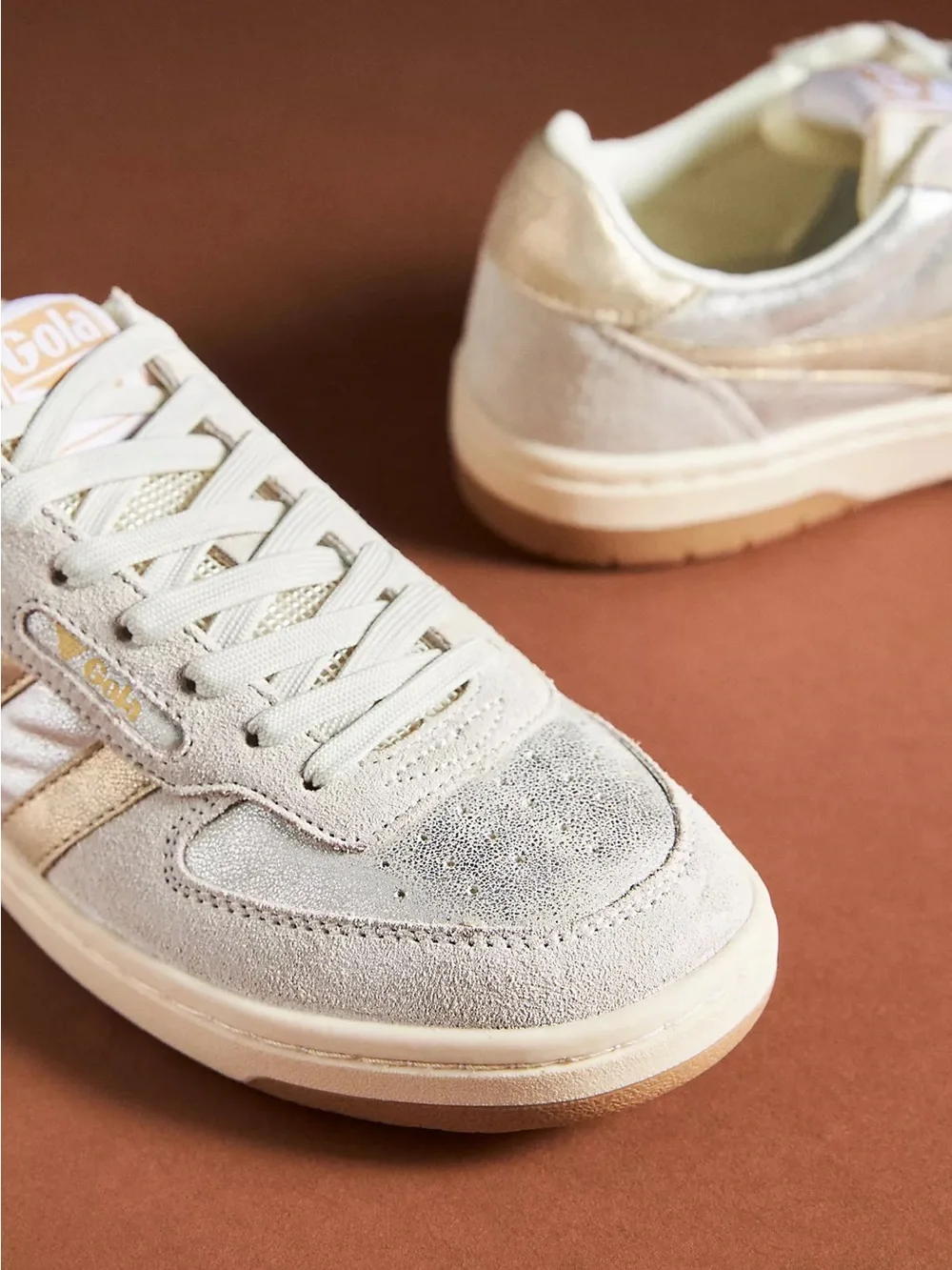 Anthropologie Gola Exclusive Hawk Metallic Sneakers Size 10